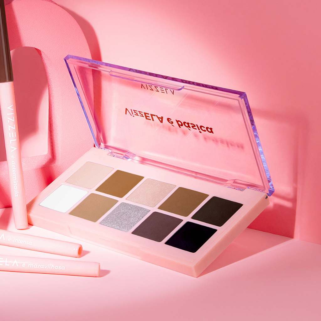 Paleta Sombras Ela É Básica 10 Cores Alta Pigmentação Vegano Original Vizzela em Oferta na Shopee