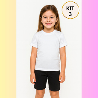 KIT C/3 BERMUDAS CICLISTAS INFANTIL JUVENIL SUPLEX ESCOLAR 4 AO 16 em Oferta na Shopee