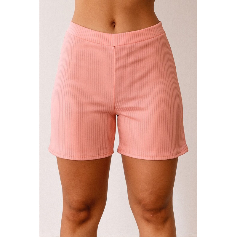 Shorts Feminino Canelado Casual Cores Confortável Estiloso