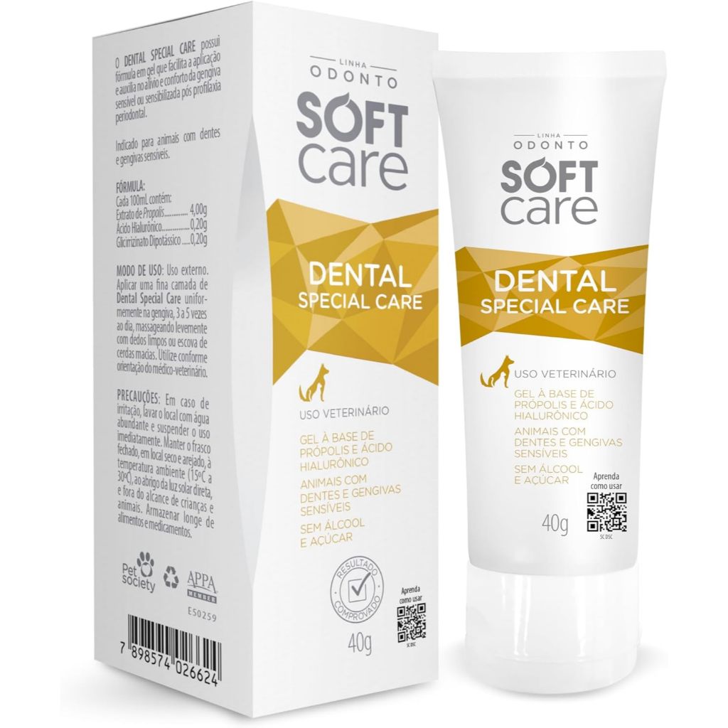 Dental Special Care 40g - Soft Care Linha Odonto By Pet Society - Gel dental