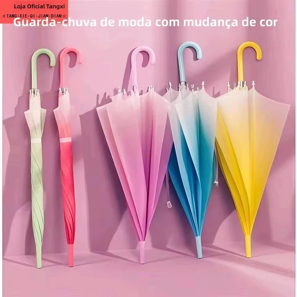 Guarda chuva sombrinha longo automático leitosa colorida - LS802074