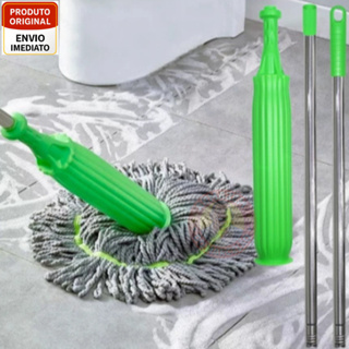 Esfregão 360° Mop Twist Auto-Torção Microfibra 2 em 1 Limpeza Geral em Oferta na Shopee