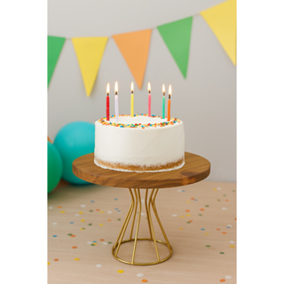 Boleira de Festa Suporte Para Doces Decoração de Mesa Madeira e Base de Ferro em Oferta na Shopee