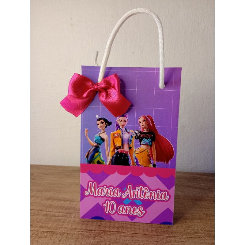 Sacolinha Guerreiras do Kpop Personalizada - Lembrancinha Guerreiras do Kpop - Sacolinha Surpresa
