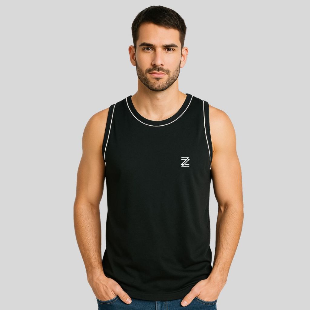 Regata masculina 100% algodão logotipo P ao G5