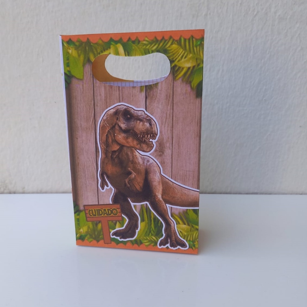 Sacolinha Surpresa Personalizada Dinossauro Jurassik Park Lembrancinhas Festa Infantil