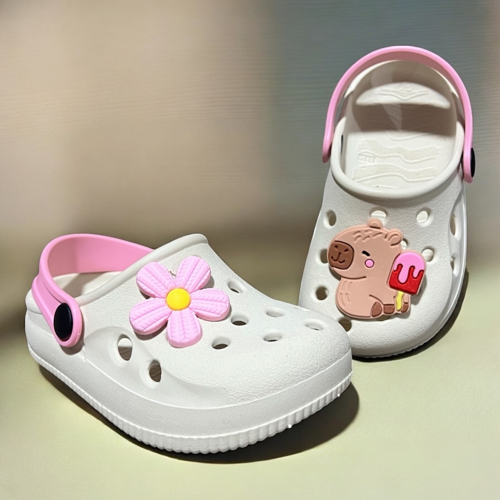 Sandalia Papete Femenina Infantil Tratorada Leve Confortavel Flor Capivara em Oferta na Shopee