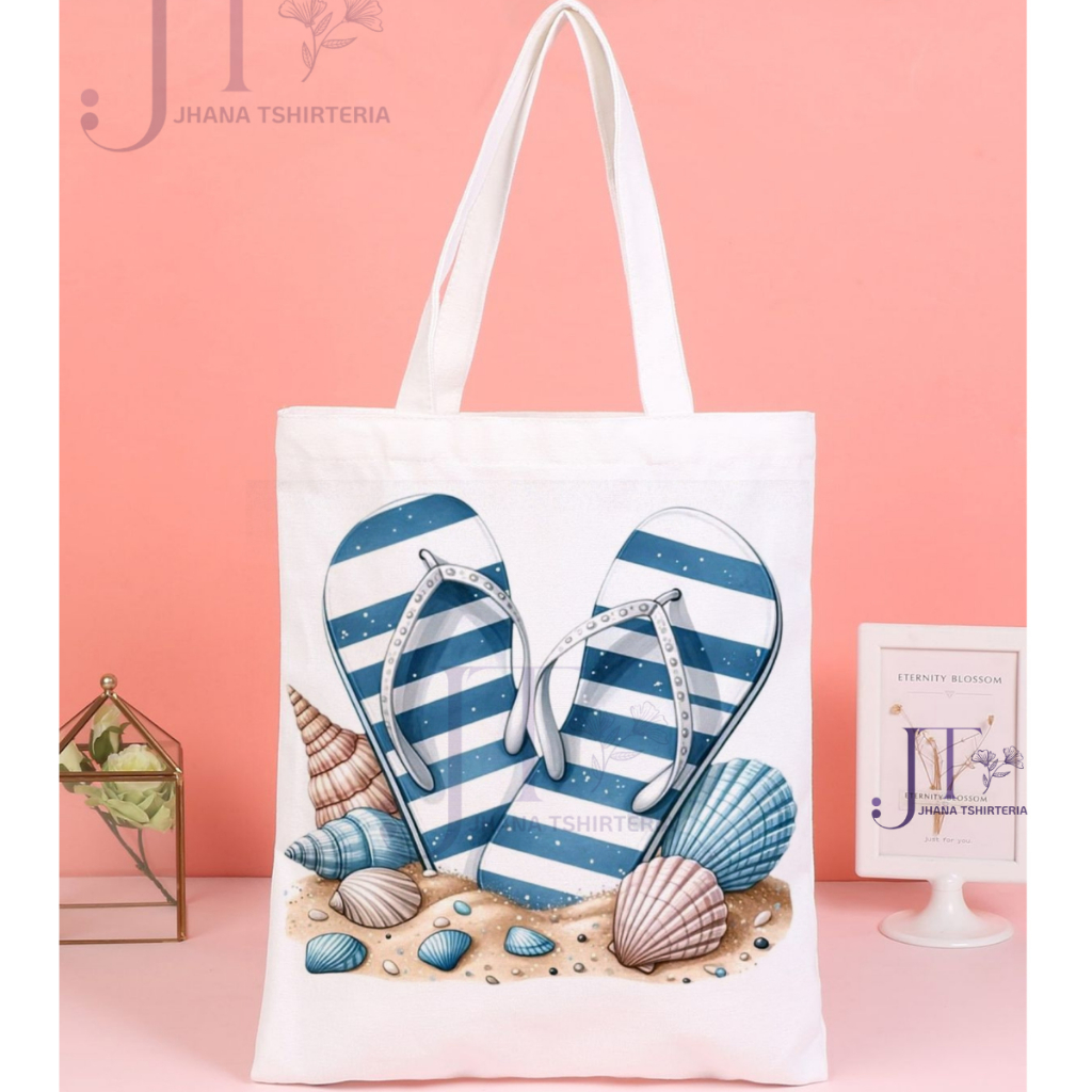 bolsa Ecobag feminina,unissex MAR,FUNDO DO MAR,CHINELOS,PRAIA,AREIA,moda cristã,católica,casual,verão