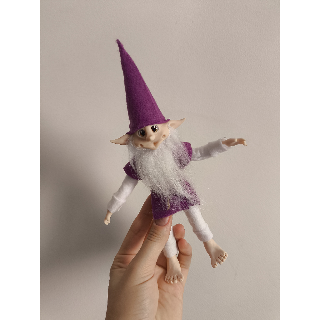 Duende Garraduende Roxo Mágico Articulado São Thomé das Letras Artesanal Místico Esotérico Gnomo