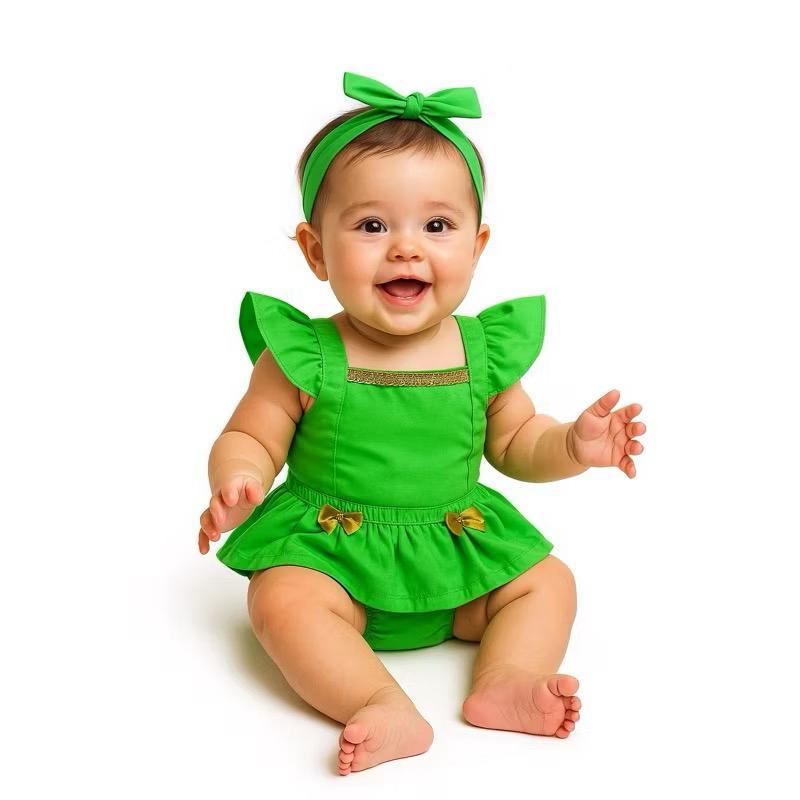 Romper Sininho mesversario bebê menina fantasia Bell tematico lookinho infantil verde tinkerbel kit faixa conjunto em Oferta na Shopee