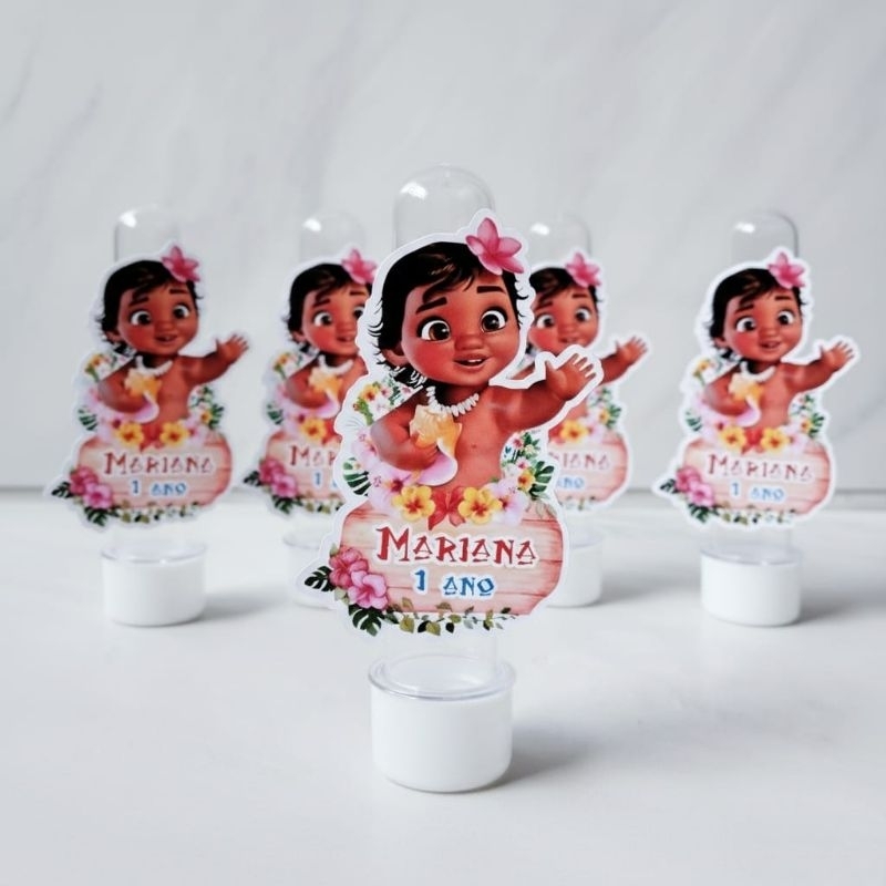 Aplique para tubete personalizado Moana Baby - lembrancinha aniversário, festa infantil, mesversário
