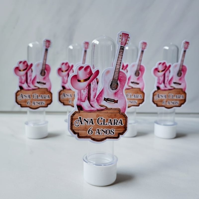 Aplique para tubete personalizado boiadeira - lembrancinha aniversário, festa infantil, mesversário