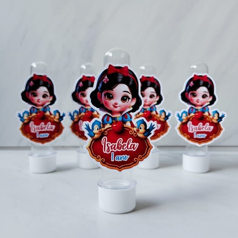 Aplique para tubete personalizado branca de neve baby - lembrancinha aniversário, festa infantil, mesversário