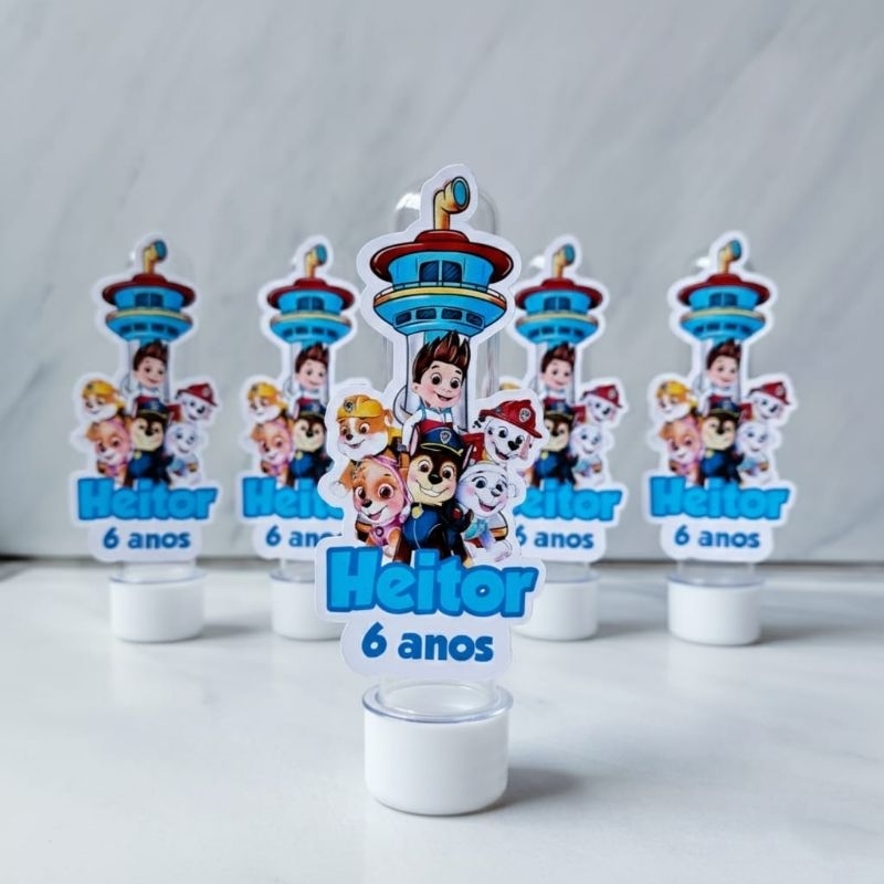 Aplique para tubete personalizado patrulha canina - lembrancinha aniversário, festa infantil, mesversário