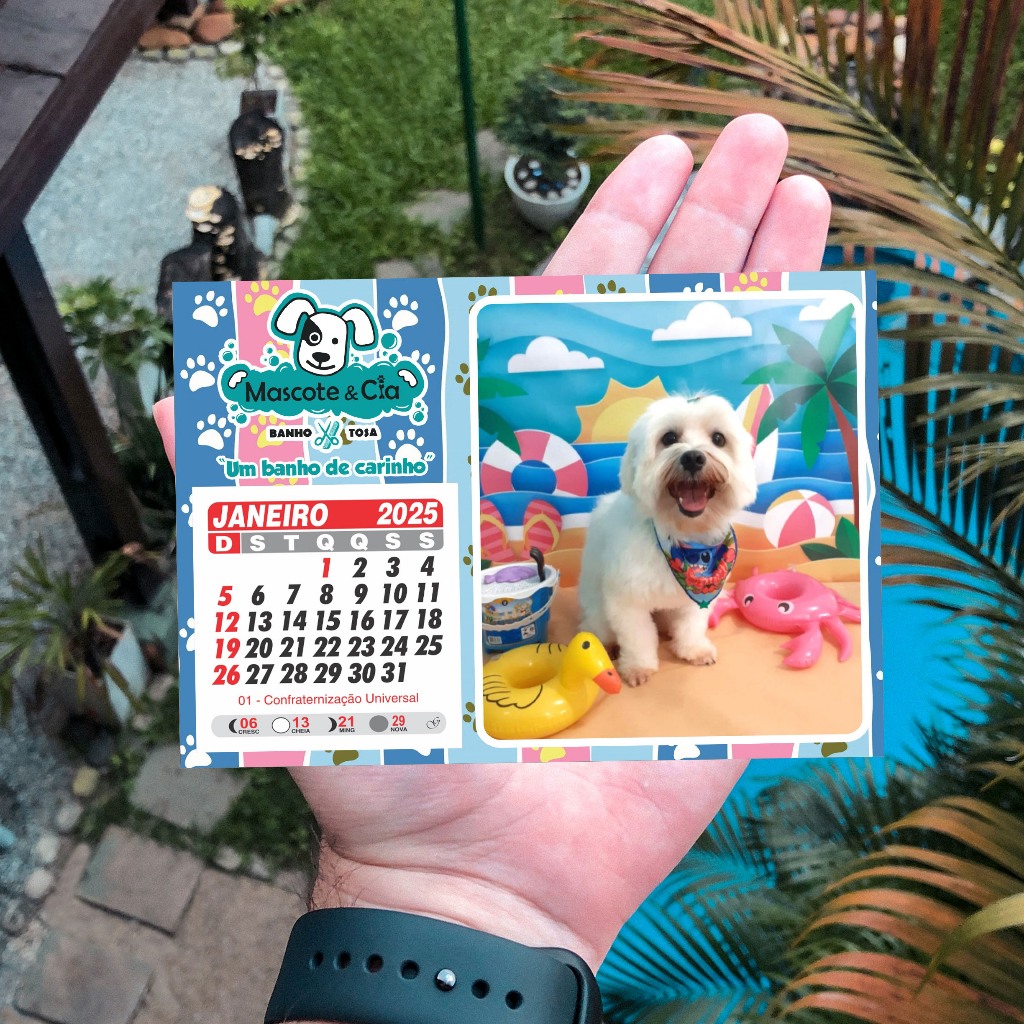 IMÃ DE GELADEIRA COM BLOCO DE CALENDÁRIO 13X9 - PET SHOP - ALTA RESOLUÇÃO - ESCOLHA A QUANTIDADE