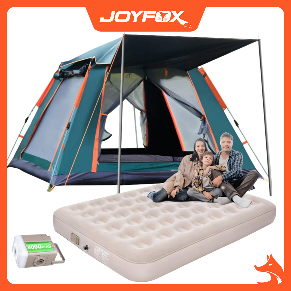 Colchão Inflável Casal Barraca Camping 4/8 Pessoas Acampamento Automática Impermeável JOYFOX