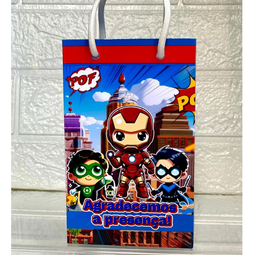 🛍️✨KIT SACOLAS PERSONALIZADAS - SURPRESAS / LEMBRANCINHAS /FESTA ANIVERSÁRIO✨🛍️ OS VINGADORES BABY BABY
