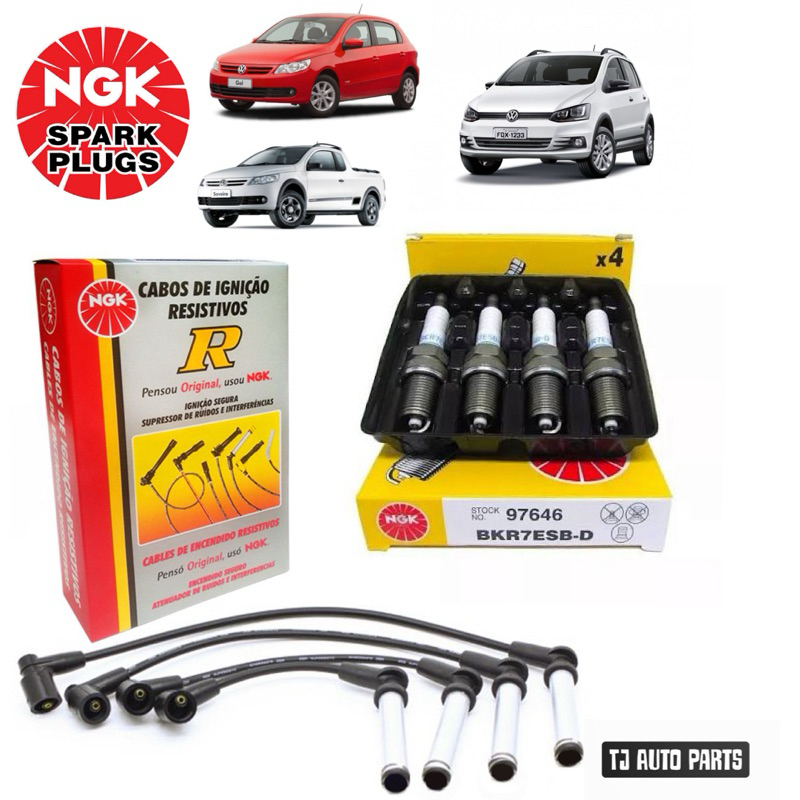 Kit Jogo de Cabo e Jogo de Vela 1.0 8v e 1.6 8v VW Gol Fox Polo Saveiro Voyage em Oferta na Shopee
