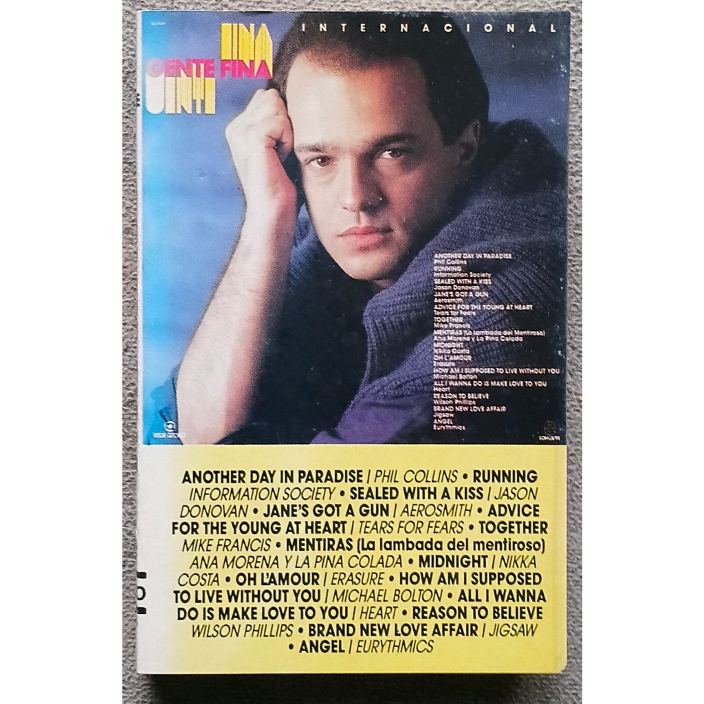 Fita K7 novela Gente Fina Internacional 1990 cassete Eurythmics Erasure Aerosmith Tears For Fears