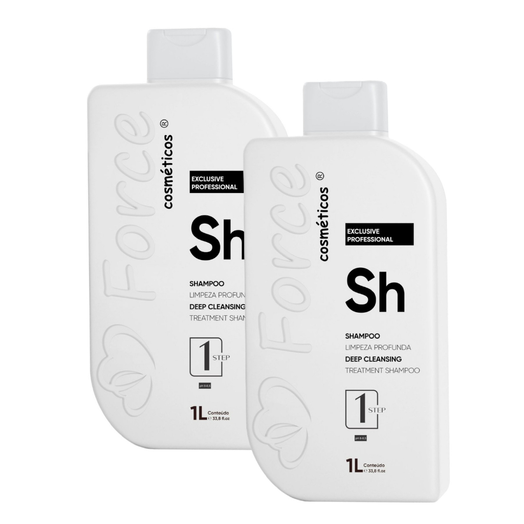 Kit 2 Shampoo Deep Cleansing Force 1L – Limpeza Profunda (Pré Tratamento)