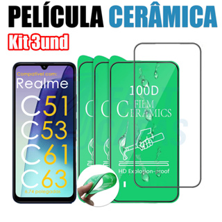 Kit 3 Película Cerâmica Xiaomi Realme C51 C53 C61 C63 Não Quebra Hidrogel 9D 3D Flexível 6.74 6,74 em Oferta na Shopee