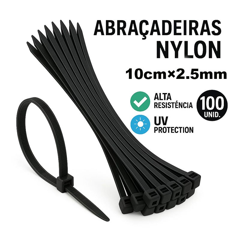 Kit 500 Enforca Gato Cinta Plástica Nylon Abraçadeira Disponível em Preto e Branco 100*2.5mm