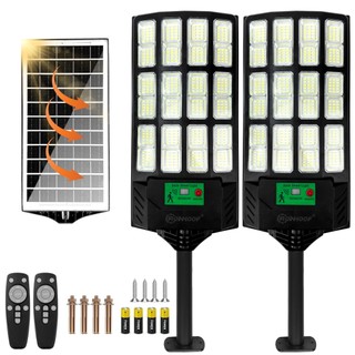 Kit 2 Luminária Solar Com Sensor 900w Iluminação Pública Externa 360 LED