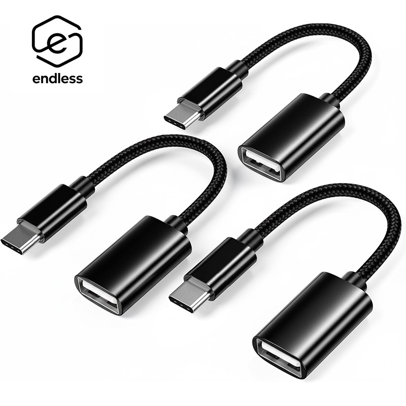 OTG Adaptador Tipo-C Cabo USB 3.0 Pendrive para Celular Tablet Pad Mp3 Preto Alta velocidade