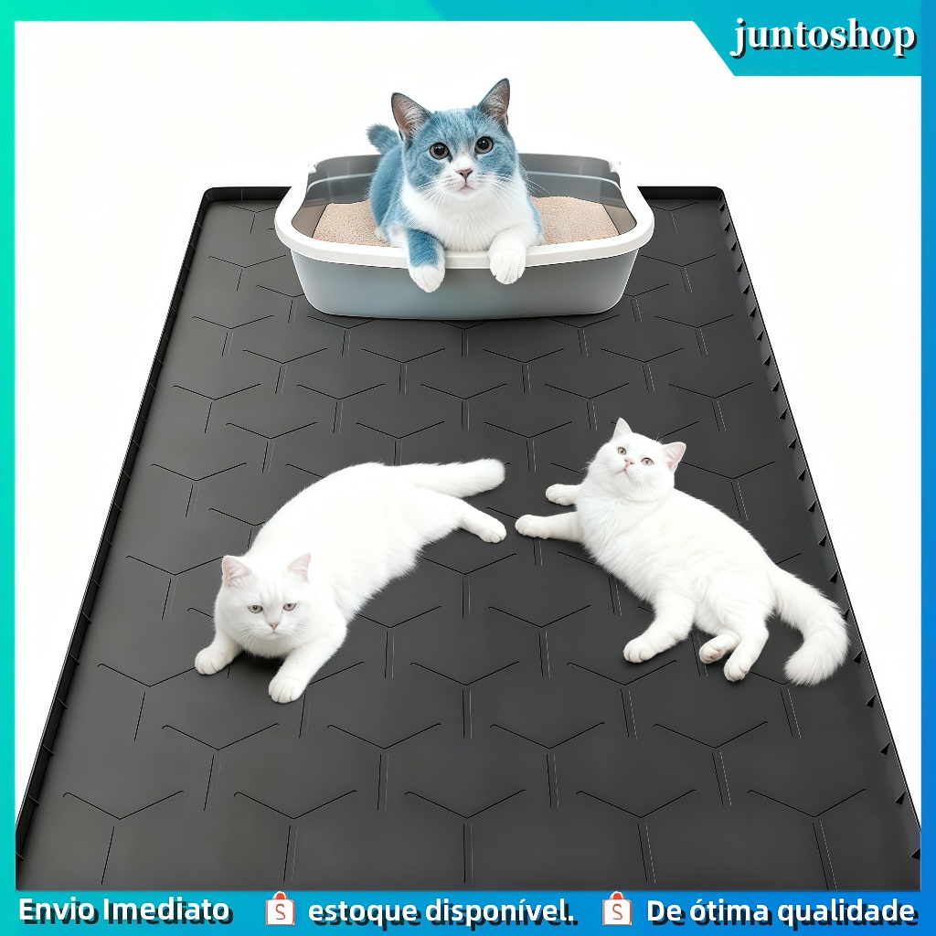 Tapete de Silicone para Pets • Água-Proof • Ideal para Areia de Gato • Fácil de Limpar • Resistente à Molhagem em Oferta na Shopee