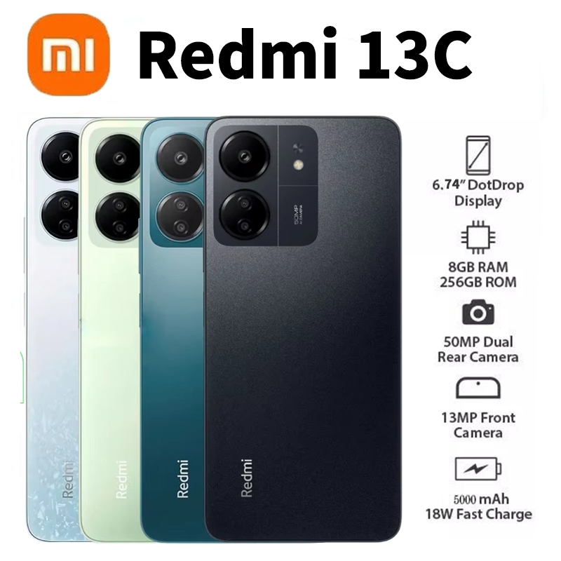 Celular Xiaomi Redmi 13C 256GB/8GB 128GB/4GB Câmera de 50MP, Processador MediaTek Helio G85