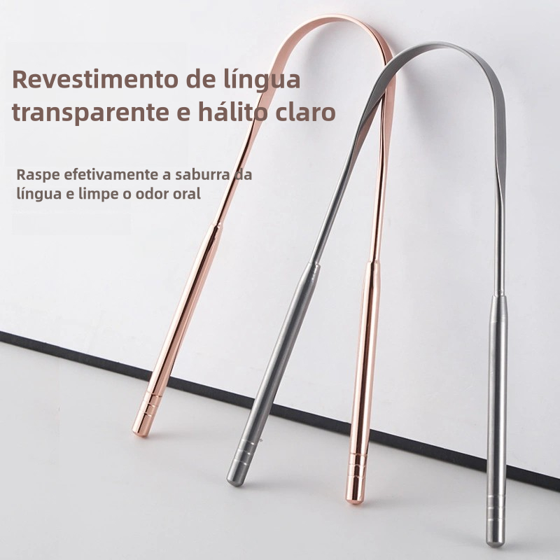 Aspador de língua em forma de U em aço inoxidável: ferramenta para limpeza de língua