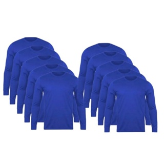 kit 10 camisa uniforme manga longa sublimação básica malha fria poliéster camisetas lisa REF-220 em Oferta na Shopee