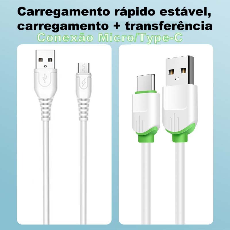 Cabo de Dados Type-C/Micro USB , 2.1A Rapido Carregamento 1M，com chip E-Marker embutido para Cabo Carregador rapido em Oferta na Shopee