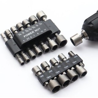 9/14pecas jogo de Bits soquete para parafusadeira 5 A 13mm kit de bits sextavado