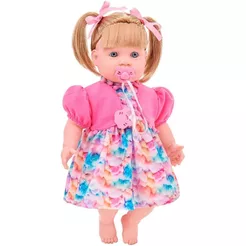 Boneca Larissa Fala 74 Frases 50cm Chupeta Brinquedo Menina
