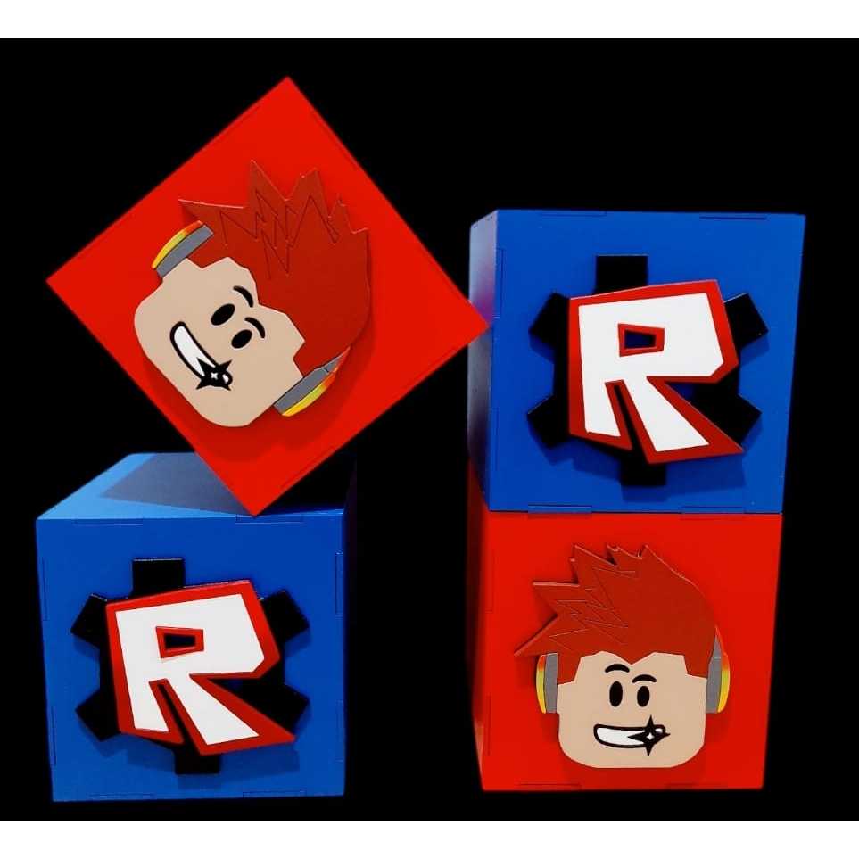 CUBO ROBLOX 14X 14 MDF PINTADO DECORAÇÃO DE FESTA E QUARTO INFANIL