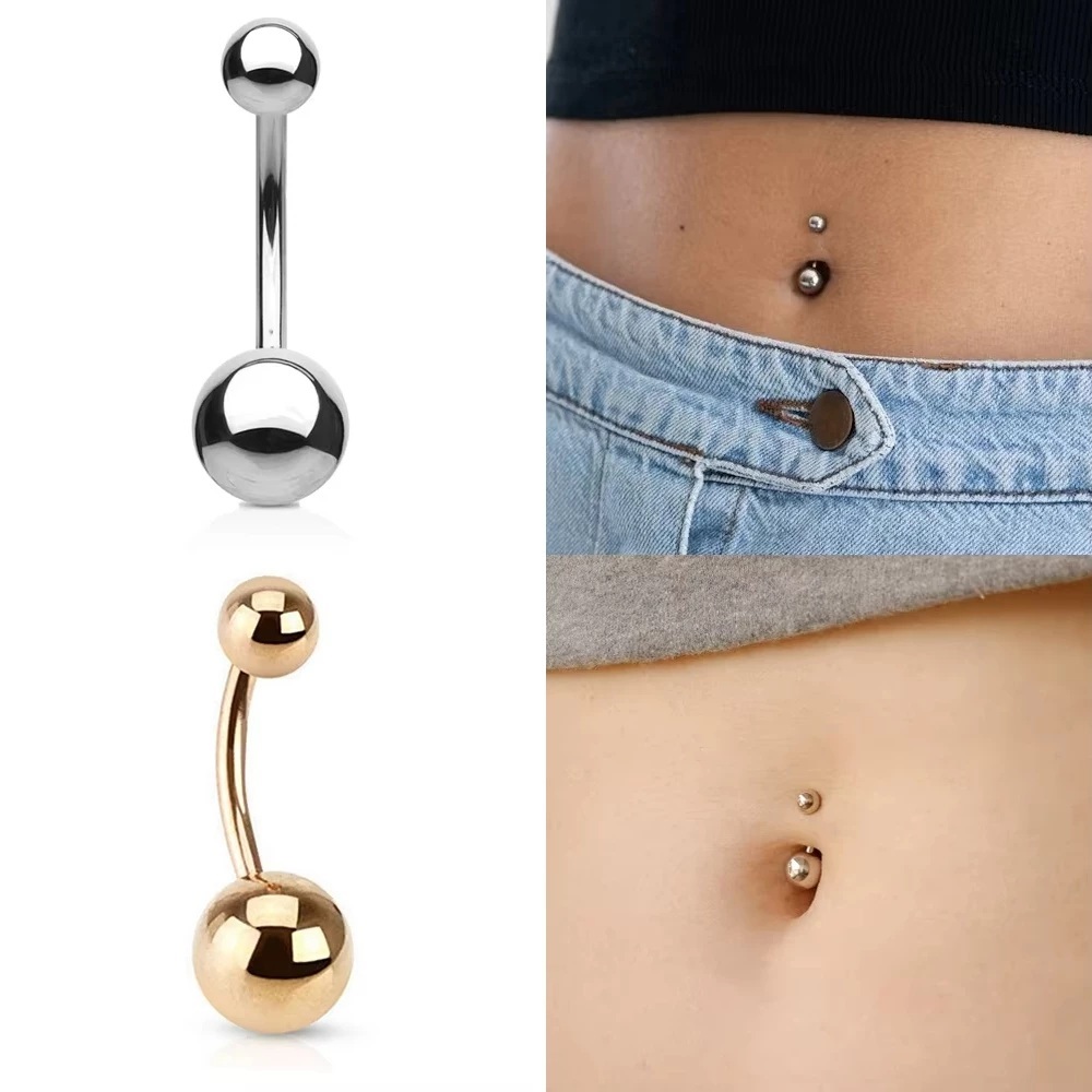Piercing Umbigo Banana Titânio Rosca Externa Antialérgico em Oferta na Shopee