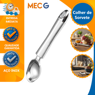 Colher de Sorvete Açai Em Aço Inox Pegador Sobremesa Mec g Essencials em Oferta na Shopee