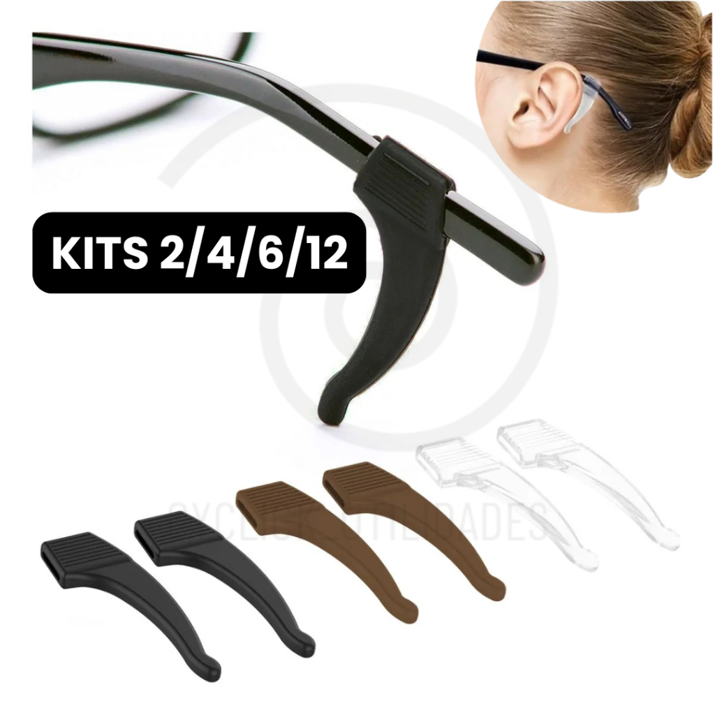 Prendedor fixador de óculos gancho de orelha trava antiderrapante silicone Slim em Oferta na Shopee