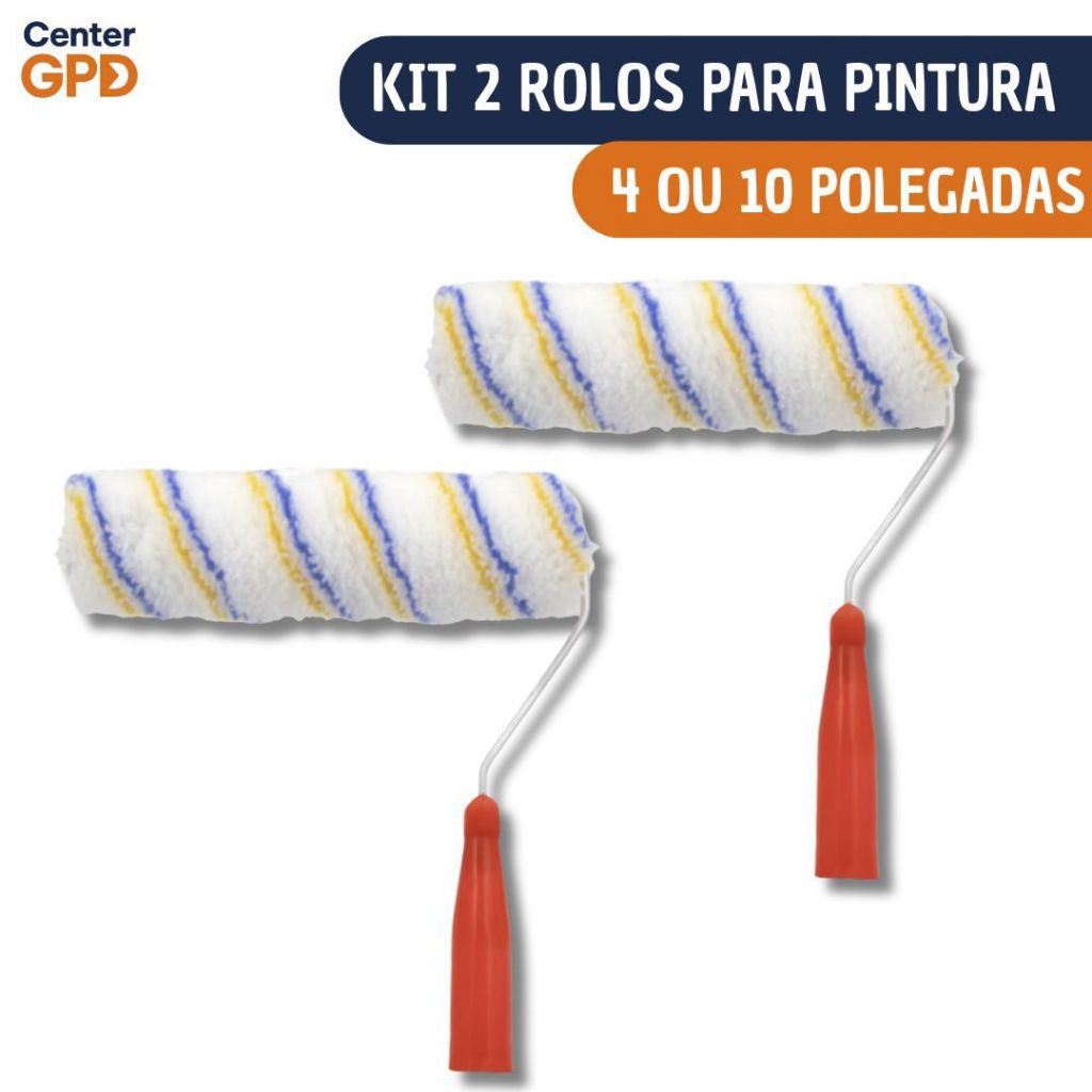 Kit 2 Rolo De Pintura 4 ou 10 Polegadas - Pintura Manutenção