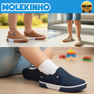 Tênis Infantil Molekinho Casual Menino Calce Fácil Confortável Escolar 2136645 Original em Oferta na Shopee