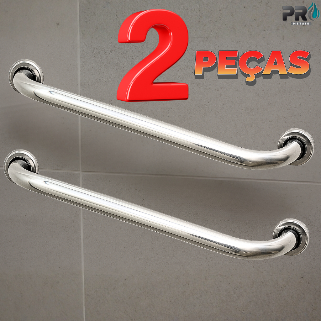 Barra De Apoio Para Banheiro Corrimão Segurança Idoso Cadeirante Acessibilidade Alça de Apoio 60 cm