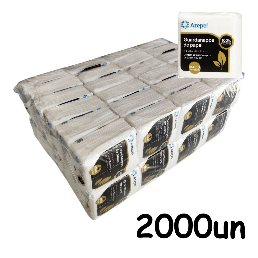 Guardanapo de Papel 2000un Fardo 40 Pacotes de 50 Folhas - 100% Celusose em Oferta na Shopee