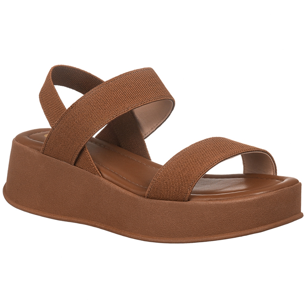 Sandália Feminina Plataforma Flatform Tiras Elástico Calce Fácil Confortável Estilosa Moda GiGiL em Oferta na Shopee