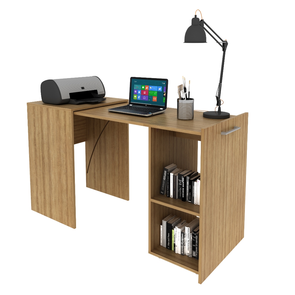 Mesa Escrivaninha Retrátil Dobrável Mdf Com Nichos Para Home Office Compacta E Escritório em Oferta na Shopee