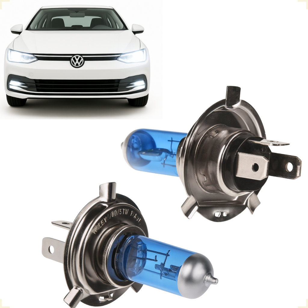 Kit 2 Lâmpadas H4 8500K Halógena Super Branca Xenon Farol Carro Alto e Baixo Iluminação de Veículos em Oferta na Shopee