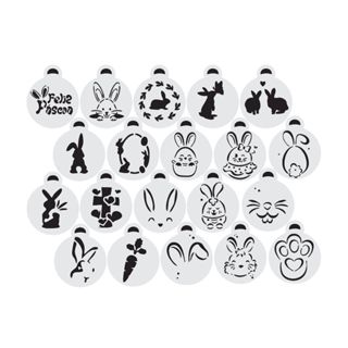 CUTPF0017 - Kit 20 Stencils Para Pintura Facial 7,5x7,5cm Páscoa Mylar 190 Micras em Oferta na Shopee