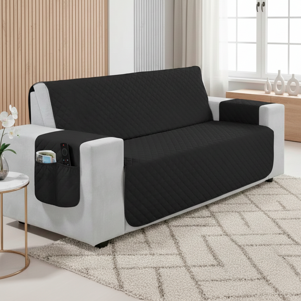 Protetor de Sofá 1, 2, 3 e 4 Lugares Capa Retrátil Matelado Com Porta Objetos Várias Cores em Oferta na Shopee