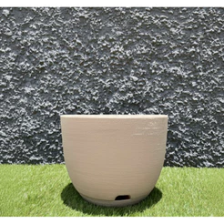 Vaso Polietileno Para Plantas Jardim Sala Luxo escovado bojo N2 & Prato Coletor