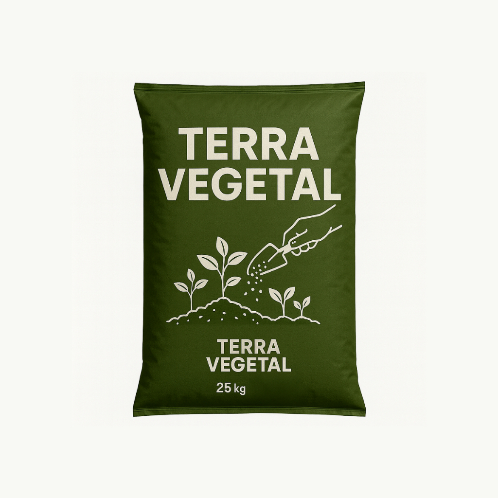 Terra Vegetal 25kg 100% Natural para Plantas Crescimento Forte Sustentável para Horta Jardim Frutas